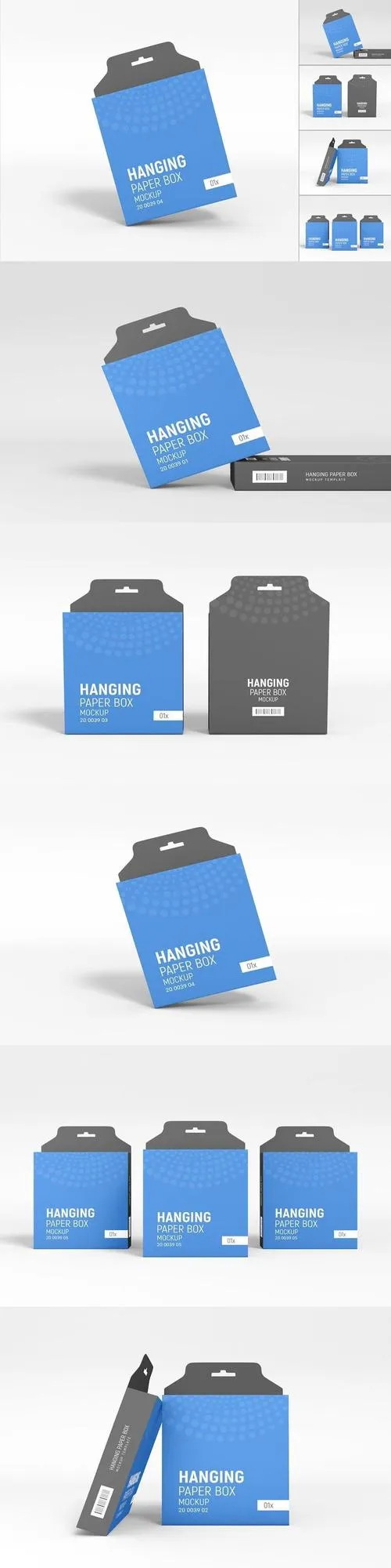 Hanging Paper Box Packaging Mockup Set 2YRKU6V