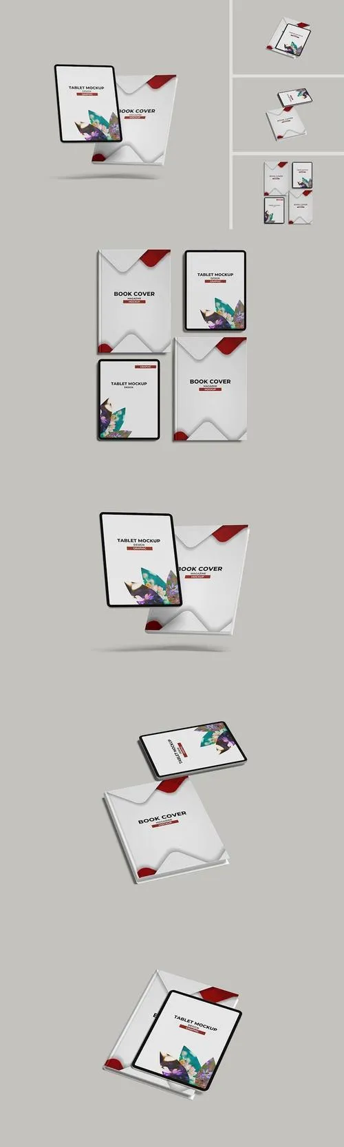 Books with tablet mockup YJB7L9Q