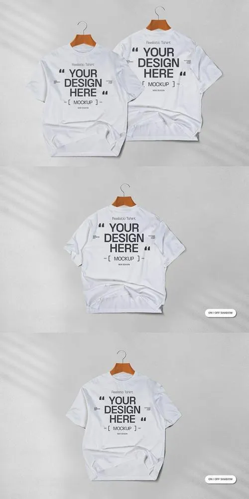 White Hanging Oversize Tshirt Mockup 3YP9MJC