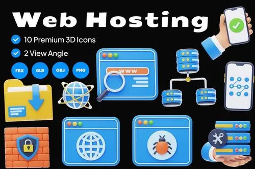 Web Hosting 3D Icon WFWAMX2