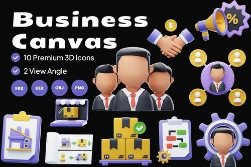 Business Canvas 3D Icon EEZSA72