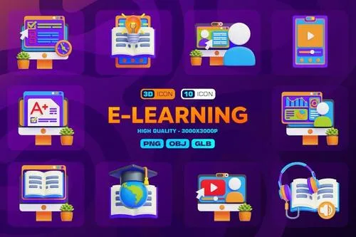 E-Learning 3D Icon Pack VN5FRPH