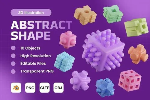 Abstract Shapes 3D Icon V.4 39FVGH2