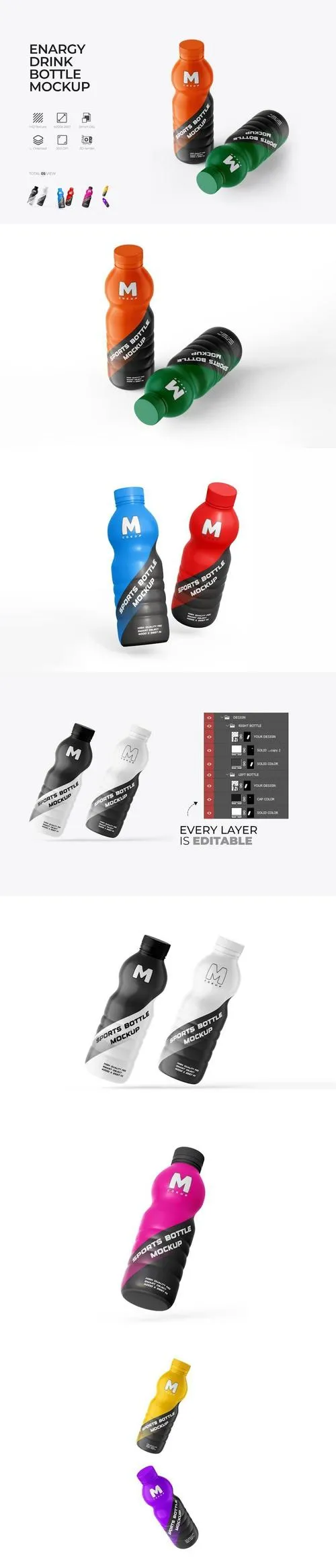 Sports Energy Drink Bottle PSD Mockup 4PEKZYH