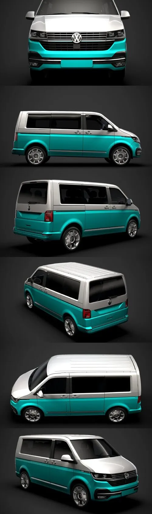 VW Multivan Bulli T6 1 2020 3D Model