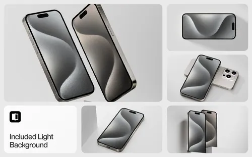 3D Apple iPhone 15 Pro Mockup Model