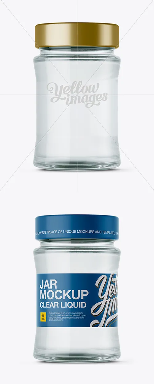 Glass Jar With Clear Liquid Mockup 12787