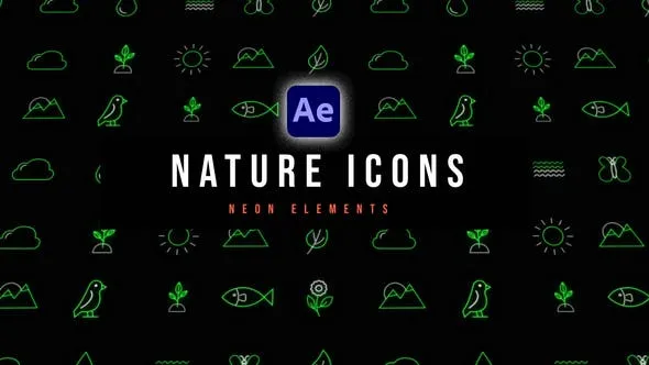 Nature Neon Icons 53564321