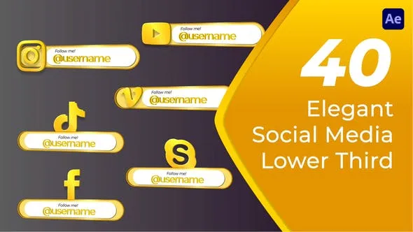 Elegant Social Media Lower Third 53579276