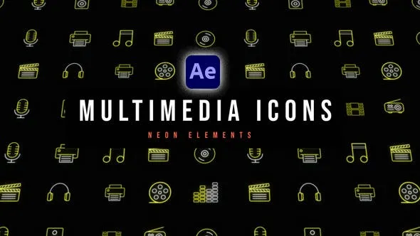 Multimedia Neon Icons 53564306