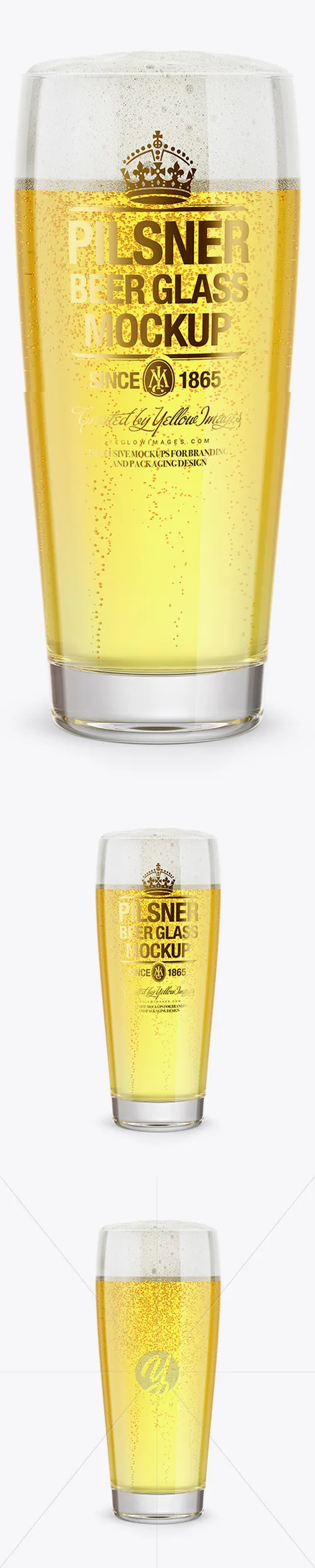 Willi Becher Glass With Pilsner Beer Mockup 24121