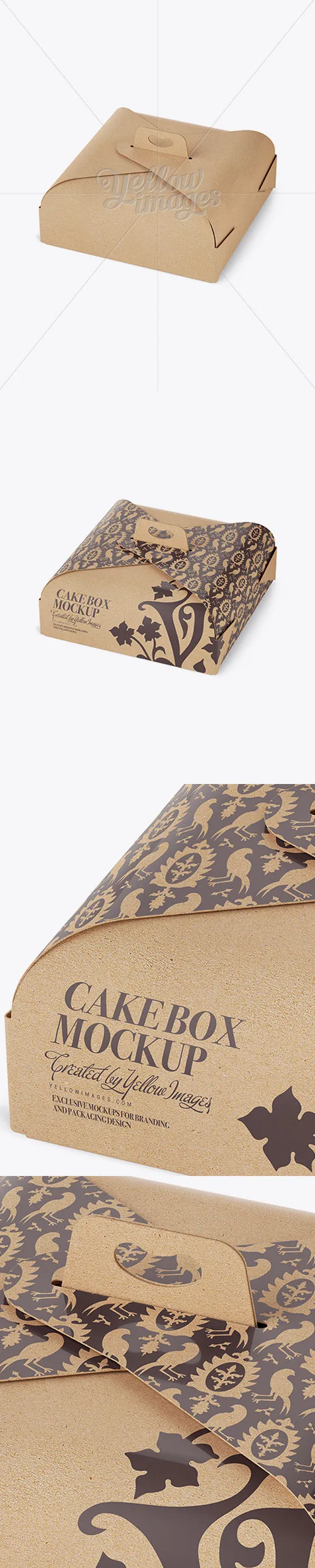 Carton Cake Box - Halfside View (High-Angle Shot) 14813