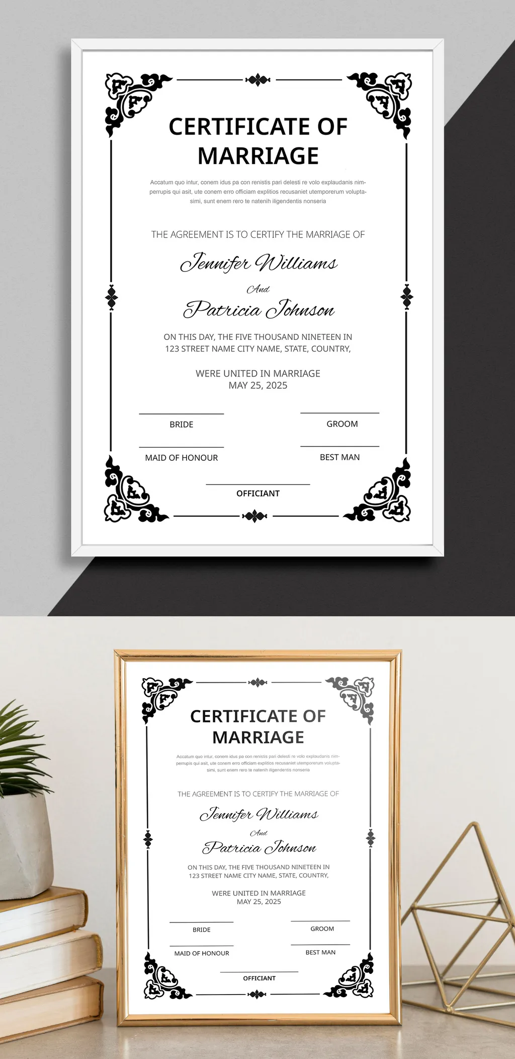 Marriage Certificate Template 769143297 Adobestock