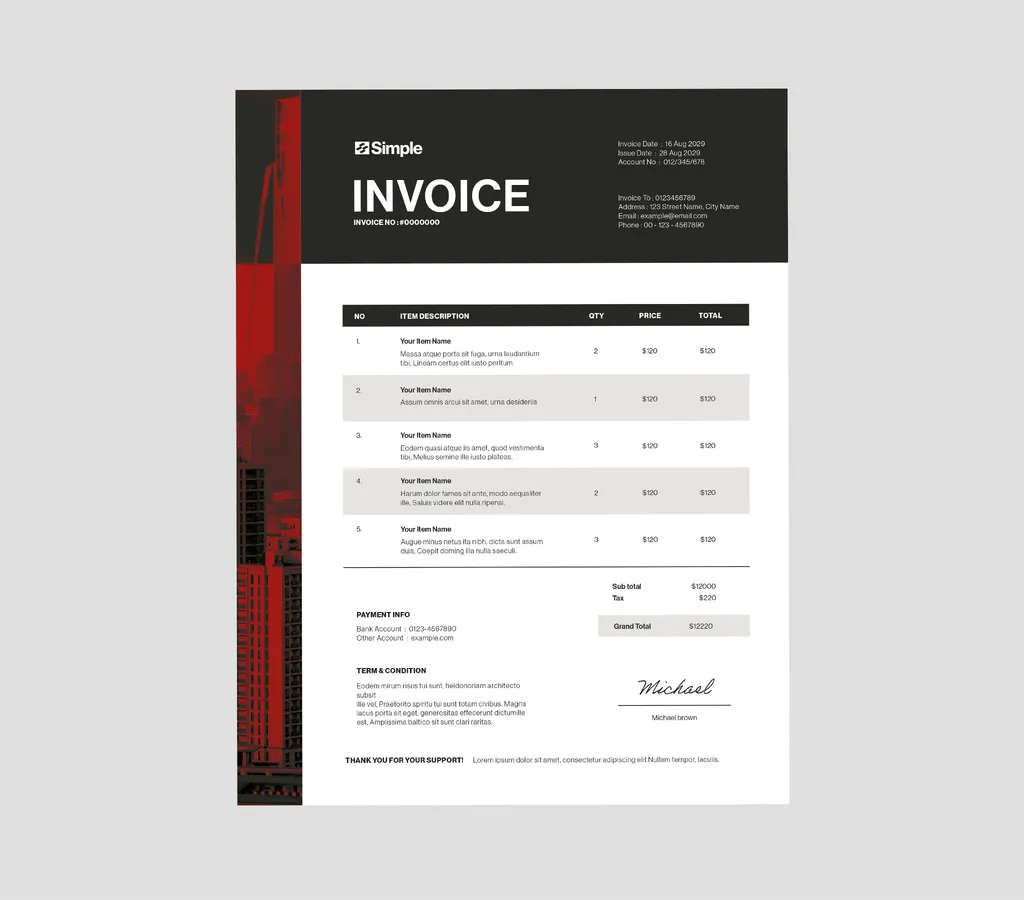 Invoice Layout 764574910 Adobestock