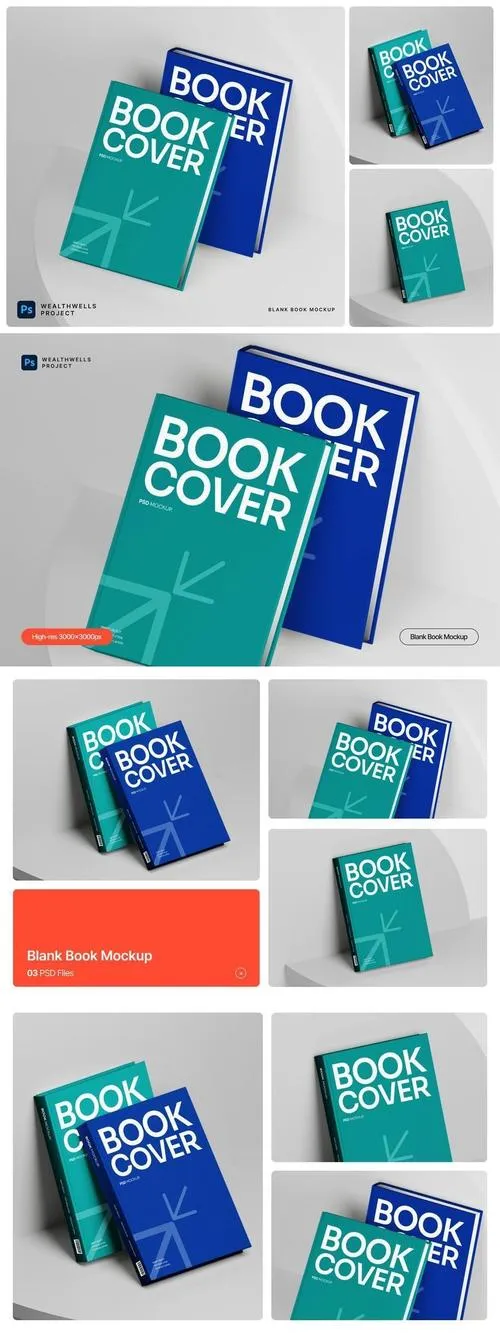 Blank Book Mockup CGBQ5L7