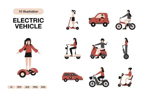 Electric Vehicle Illustrations DCMZVA9