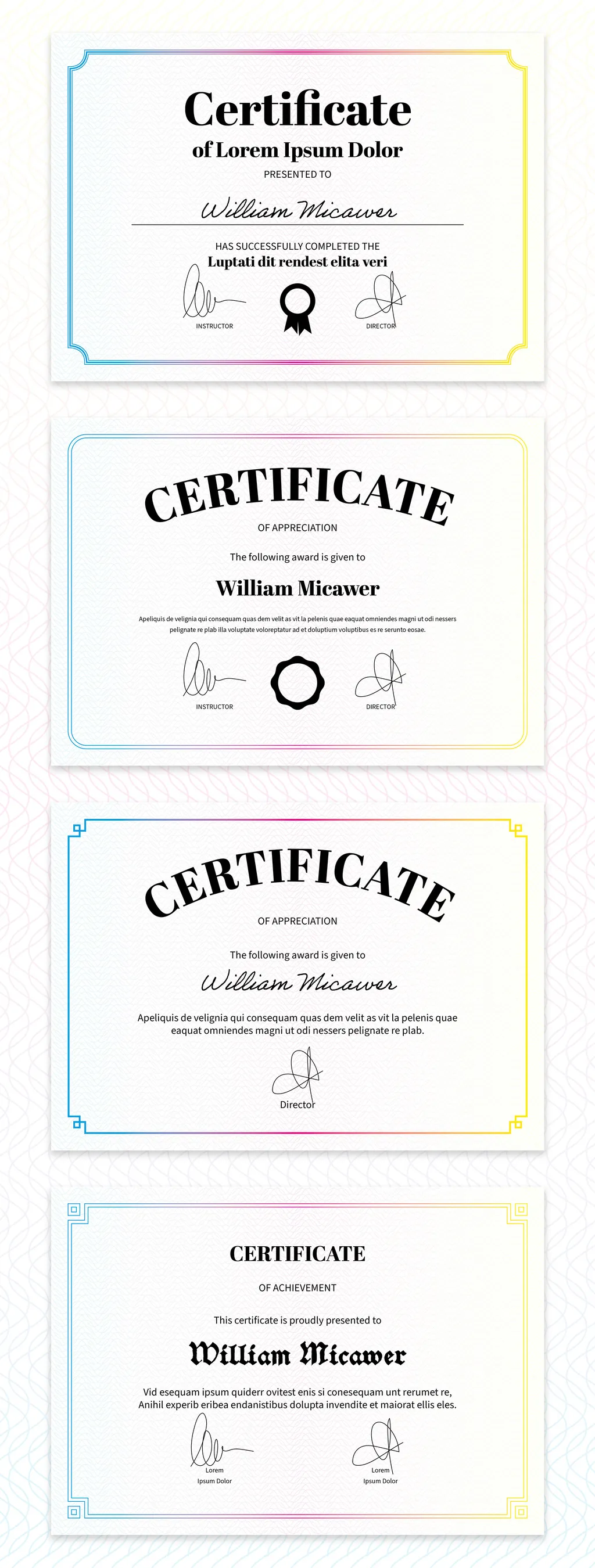 Certificate Set with Simple Frame 766944954