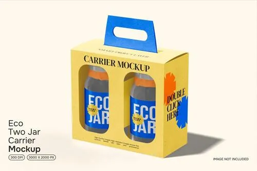 Eco Two Jar Carrier Mockup 6KRQFRF