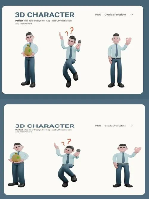 Finance 3D Cartoon Character Data Illustration