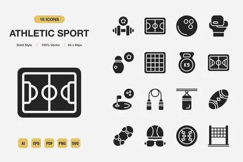 Athletic Sport Solid Icons