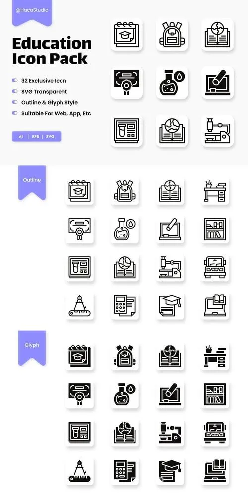 Education Icons 3NFKTZA