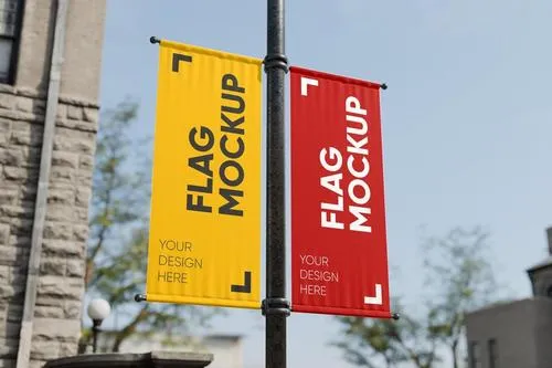 Pole Banner Flag Mockup SMT59VF