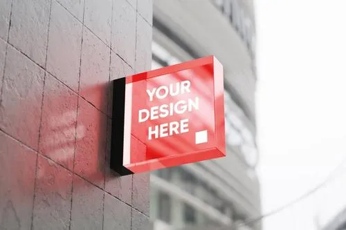 Square Acrylic Sign Mockup GUWTW4T