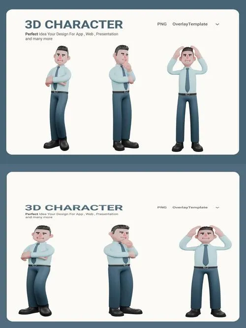 Finance 3D Character Cartoon Style