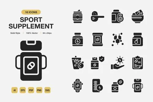 Sport Supplement Solid Icons GM4SAH5