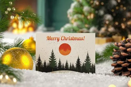 Christmas Greeting Card Mockup LSC3FSZ