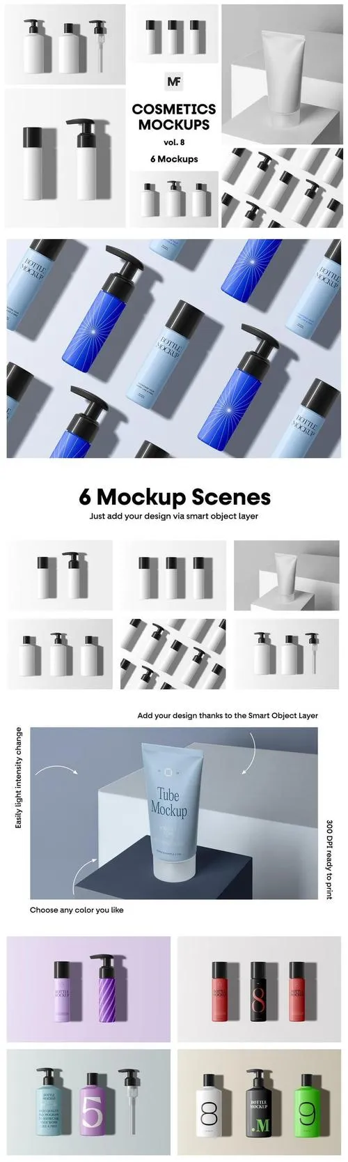 Cosmetic Packaging Mockups vol.8 FBJHLW8