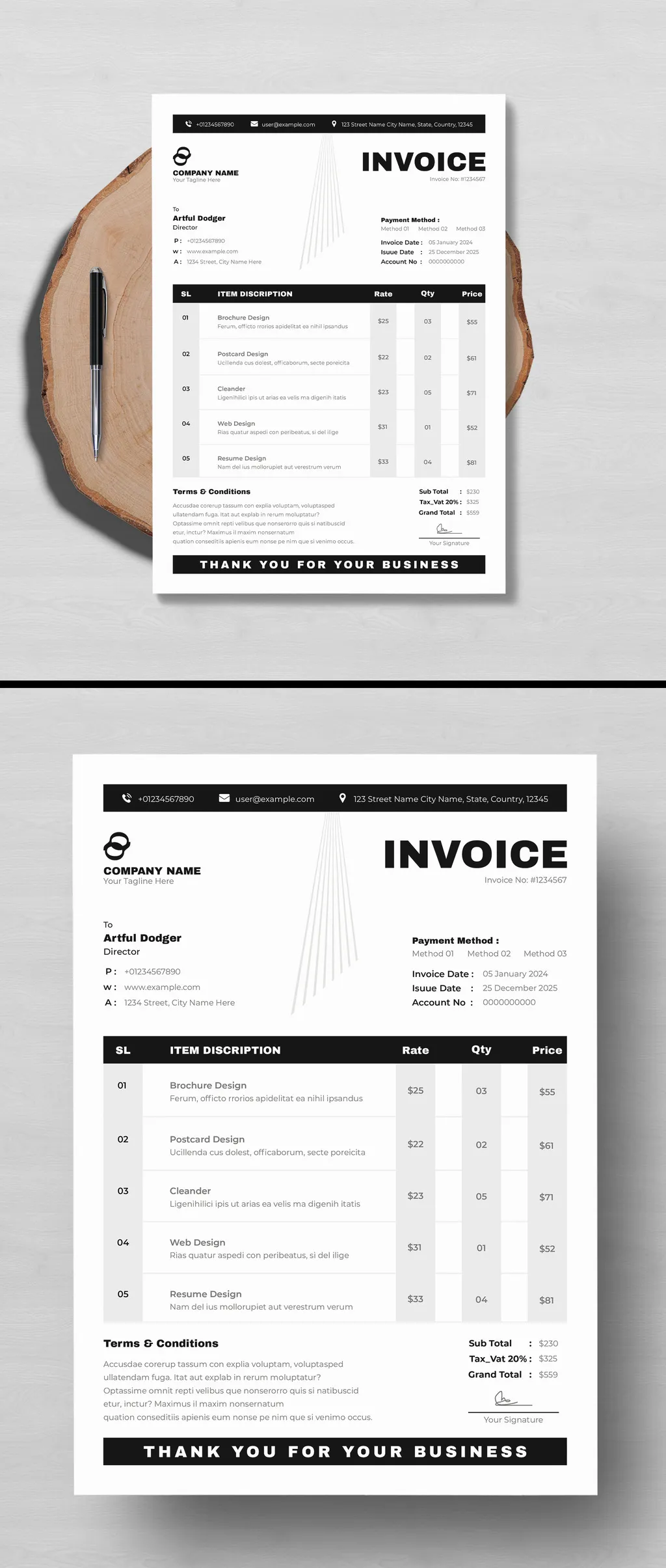 Invoice Design Layout 760487062 Adobestock