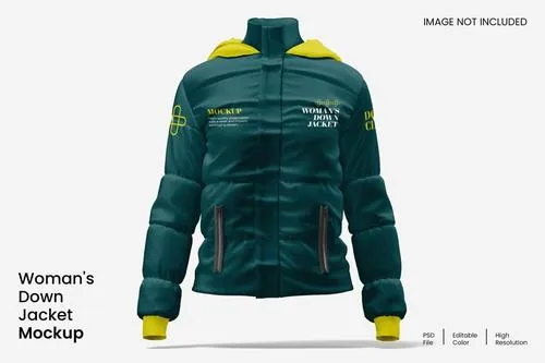 Womans Down Jacket Mockup CHSQXNS