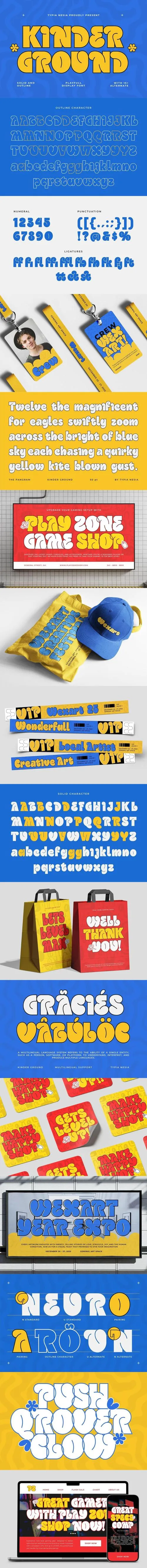 Kinder Ground - Playful and Fun Display Font