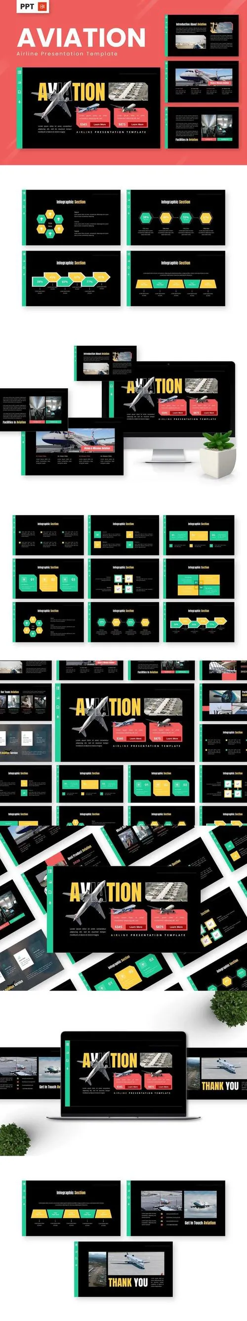 Aviation - Airline Powerpoint Templates CY9DWR4