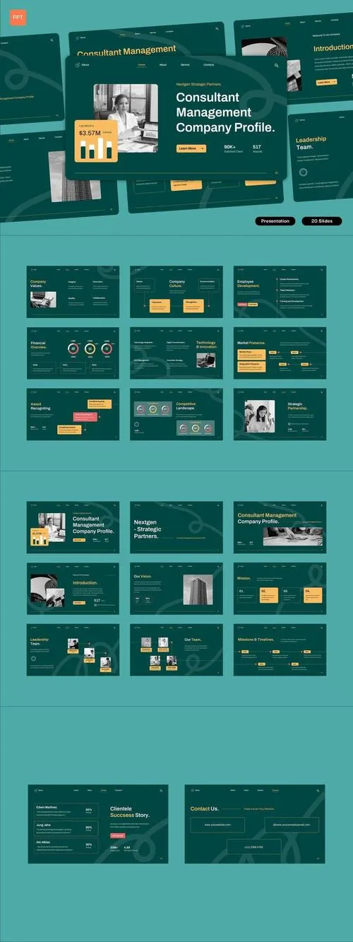 Green Modern Consultant Company Profile | 001