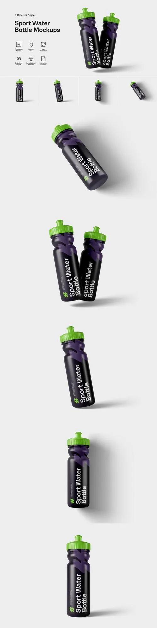 Sport Water Bottle Mockups TCUP3X3