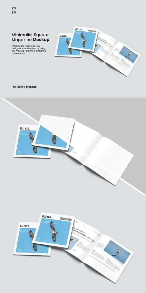 Minimalist Square Magazine Mockup 4JLMSVA