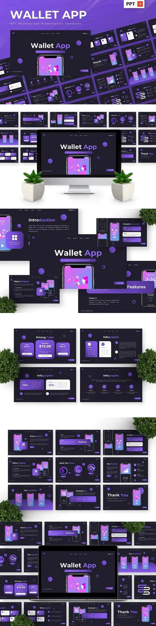 Wallet App - Mobile App & Saas Powerpoint CVZ2UK4