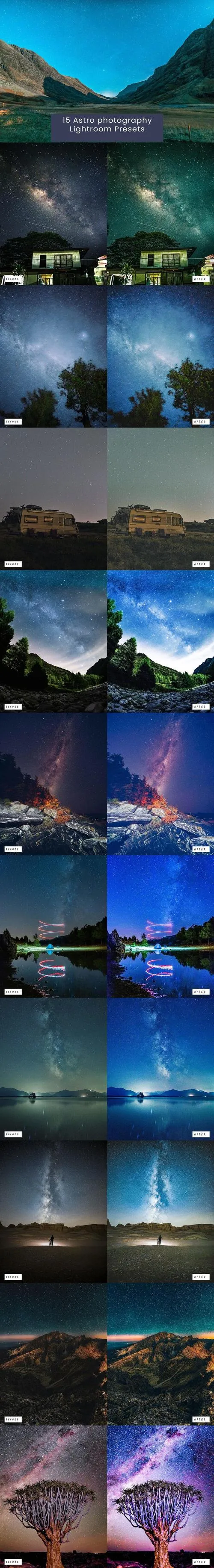 15 Astro photography Lightroom Presets