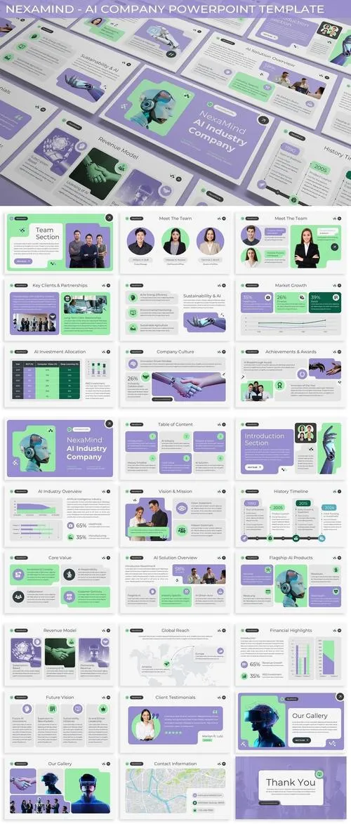 Nexamind - AI Company Powerpoint Template GT34JYJ