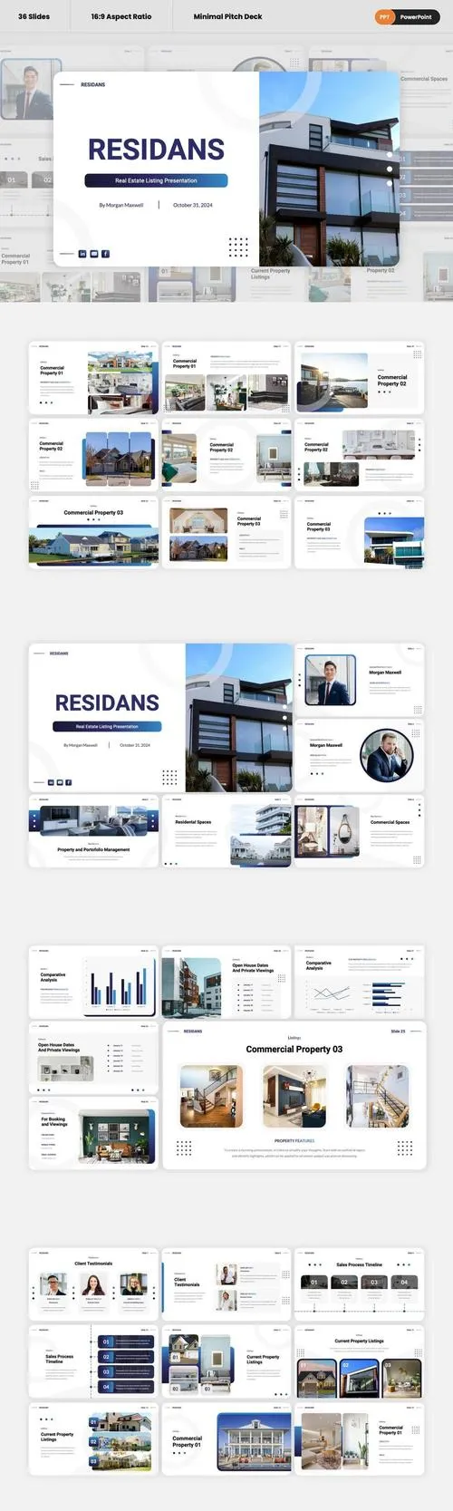 Residans - Real Estate PowerPoint Template 2RNS5BU