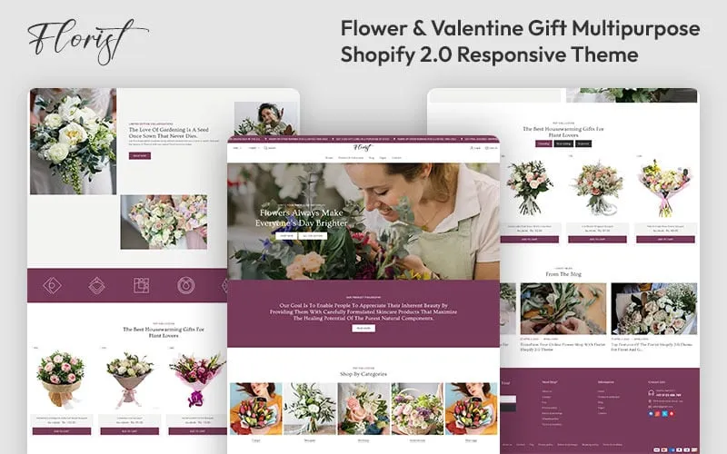 Florist - Flower & Valentine Gift Multipurpose Shopify 2.0 Responsive Theme Shopify Theme