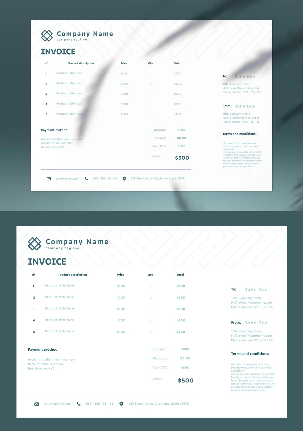 Modern Invoice Layout 782178325 Adobestock