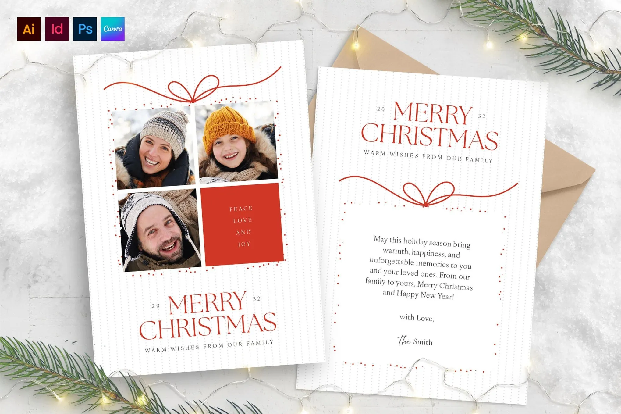 Christmas Greetings Card Template