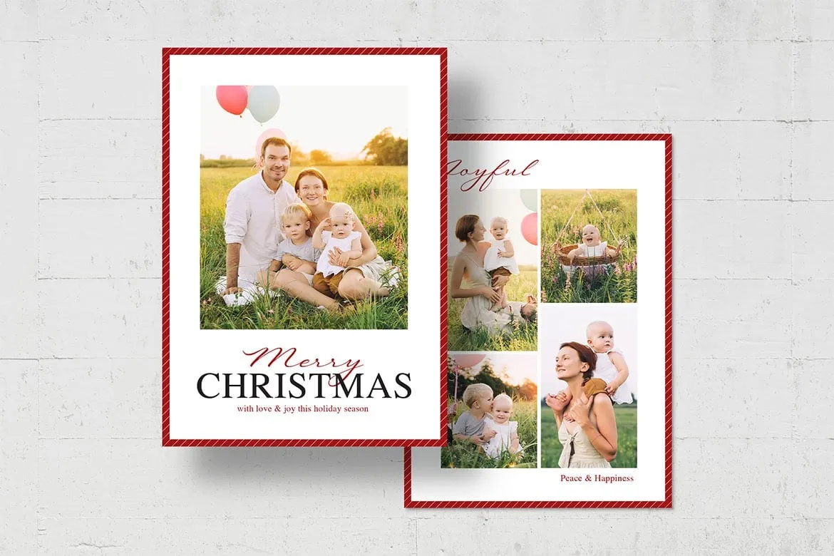 Christmas Family Greetings Card Template