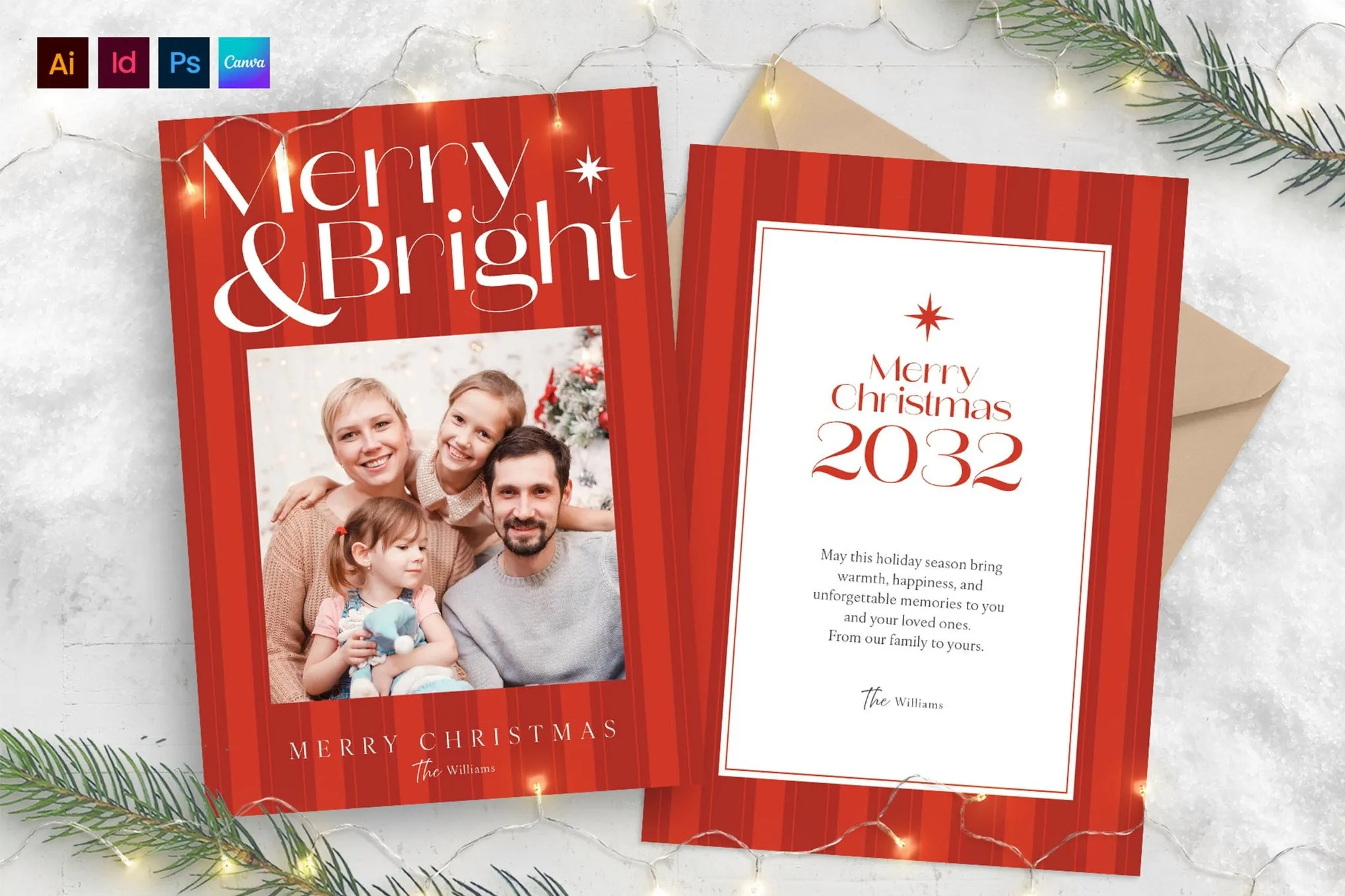 Christmas Greetings Card Template