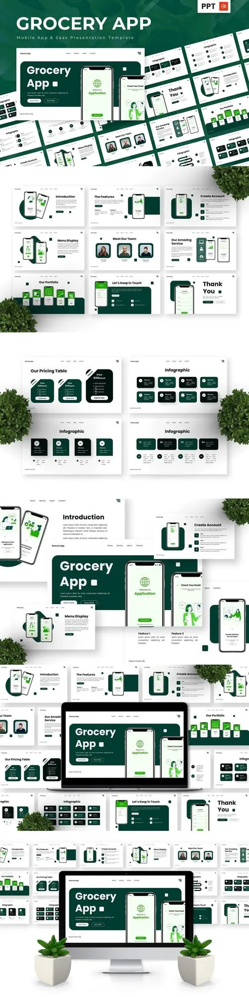 Grocery App - Mobile App & Saas Powerpoint