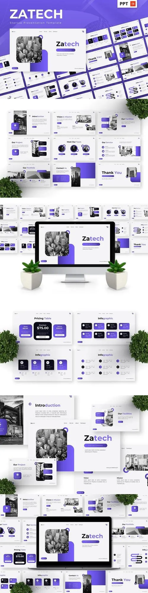 Zatech - Startup Company Powerpoint Templates PCE2MTZ