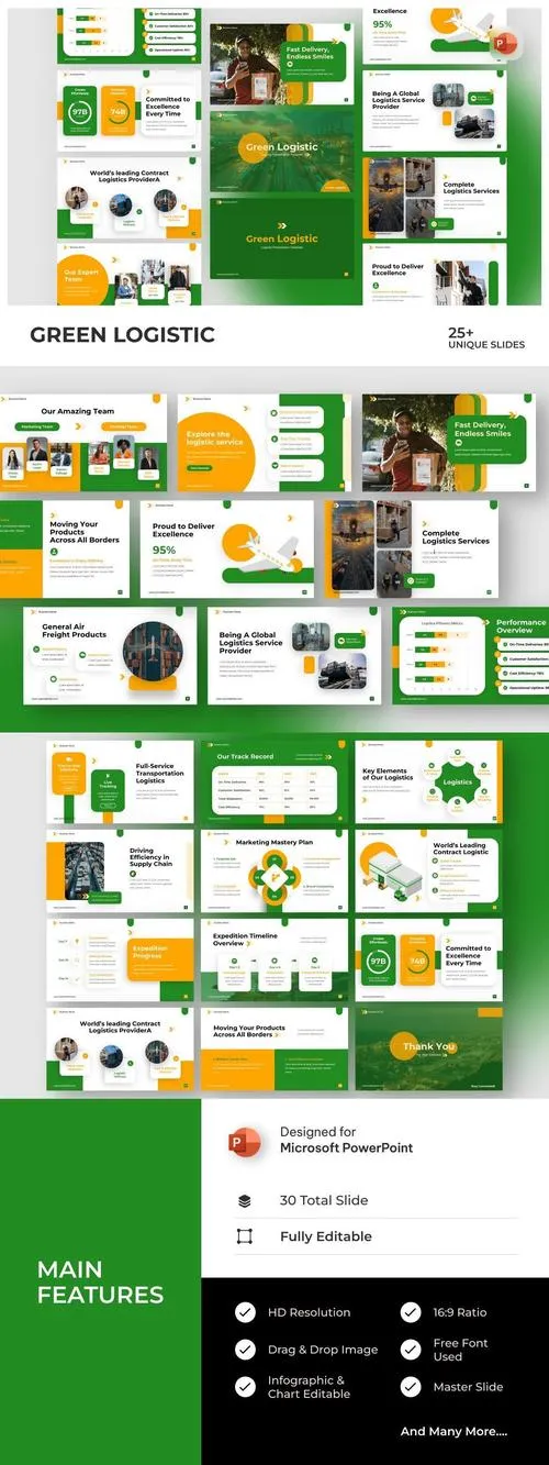 Green Logistic PowerPoint X8XRYR9